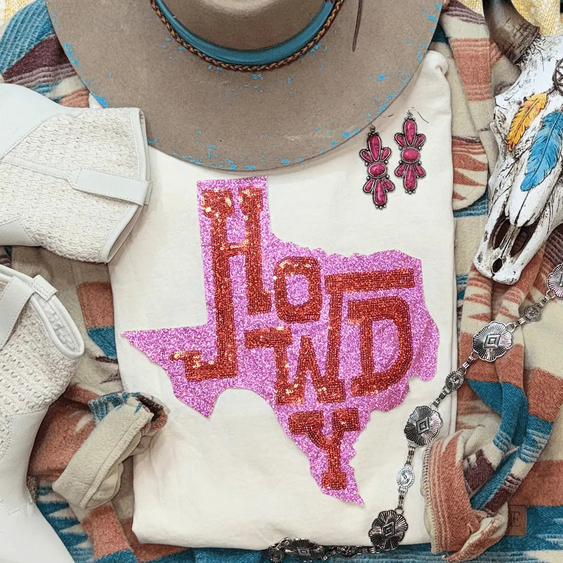 Howdy Sequin Tee