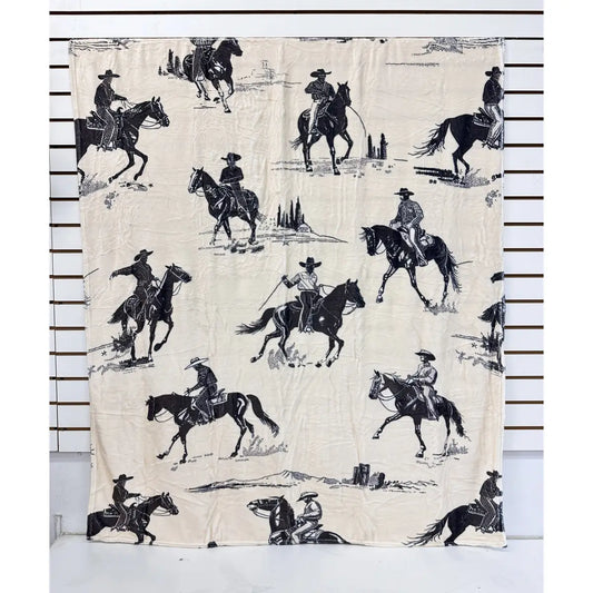 Western Cowboy Print Blanket