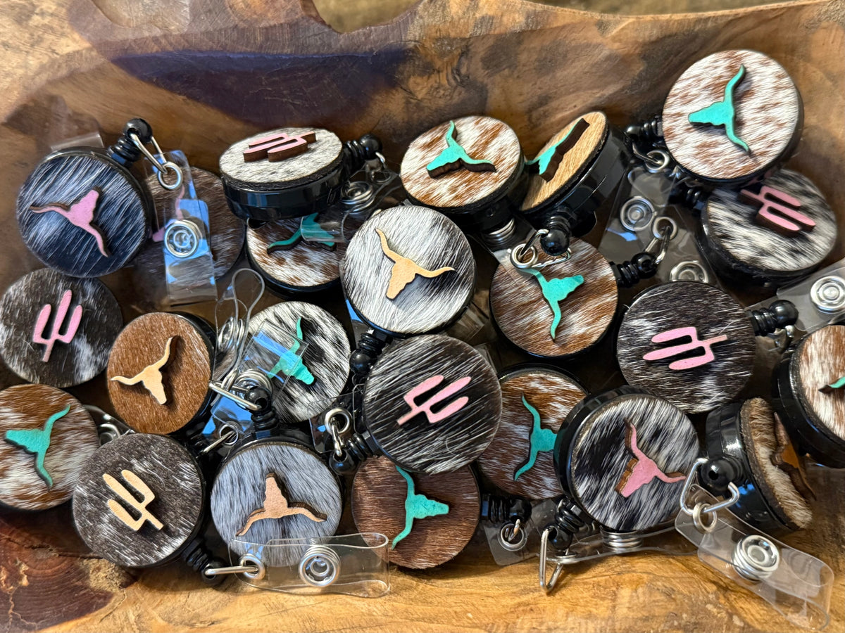 Cowhide Badge Reel