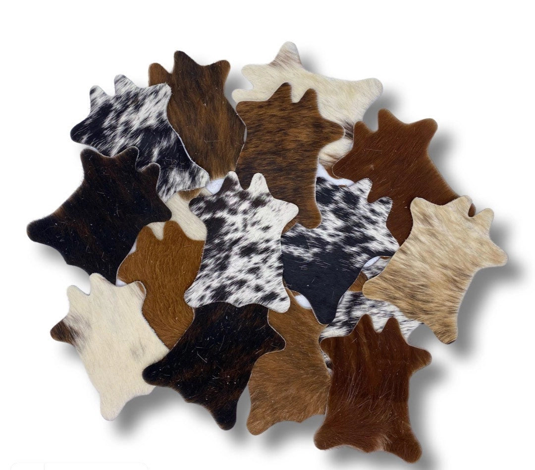Mini Cow Cowhide Coaster
