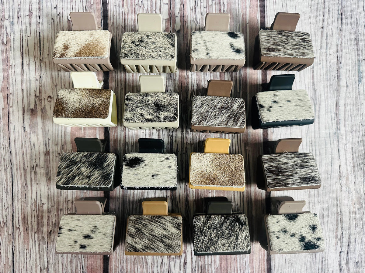 Cowhide Hair Clips 2inch